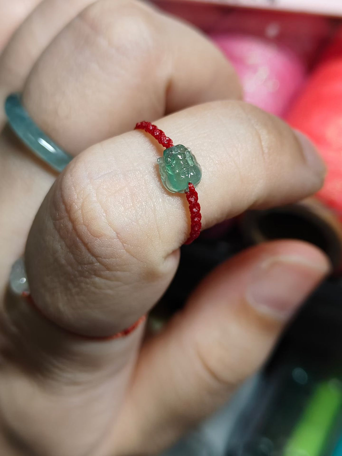 High-end Hand-woven Good Luck ring Strap Wax Cord Craft