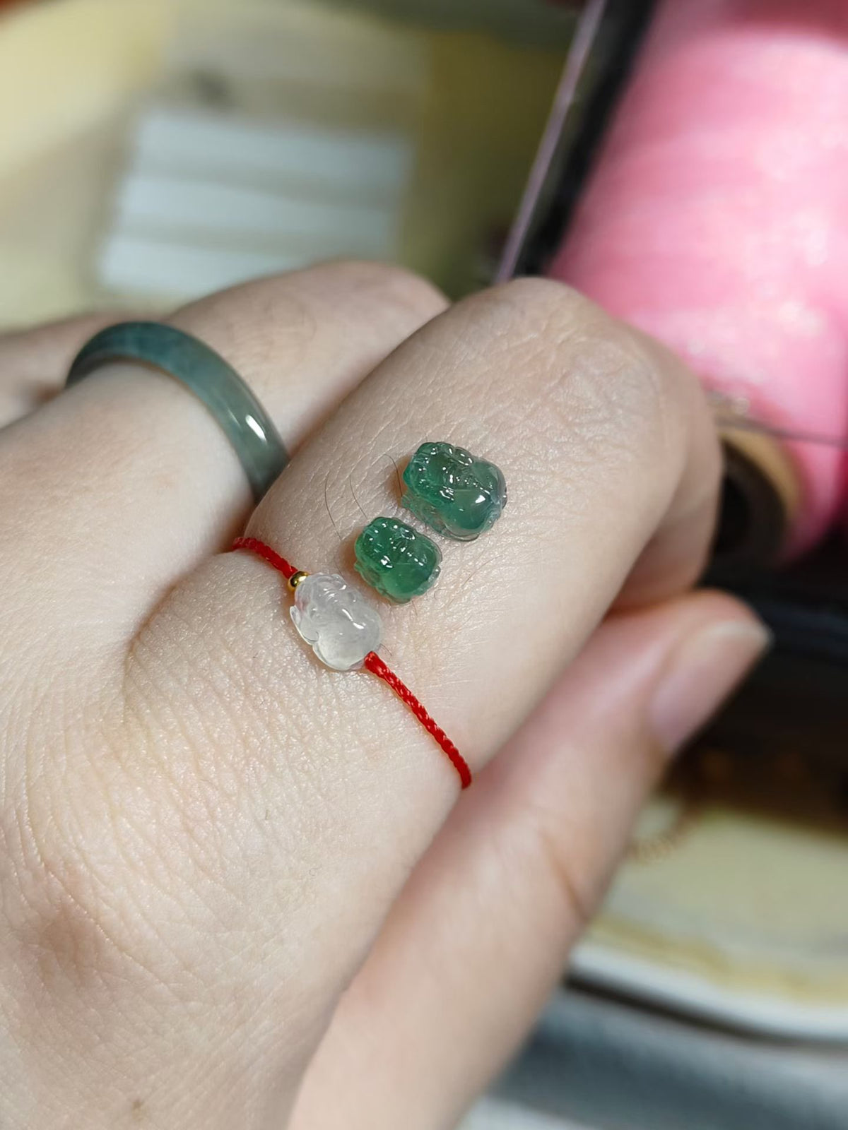 High-end Hand-woven Good Luck ring Strap Wax Cord Craft