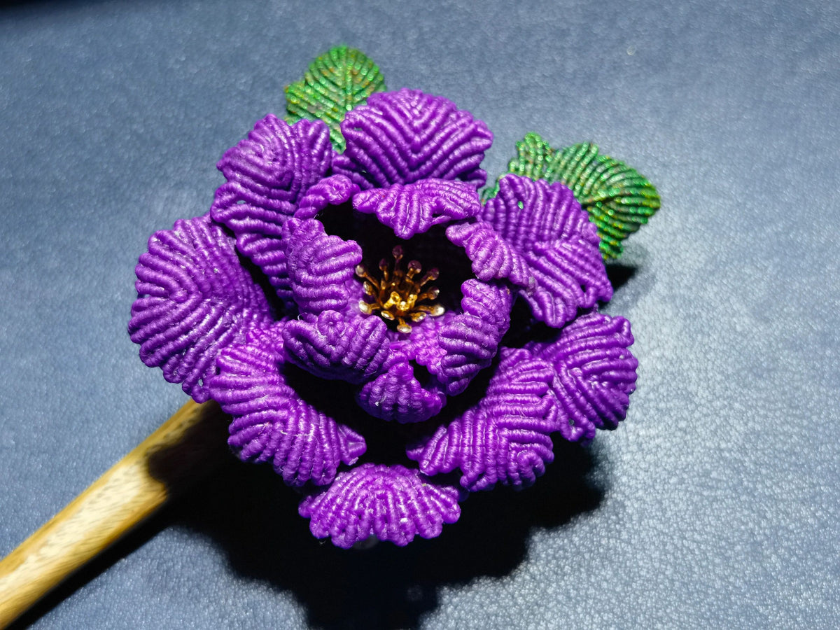Camellia Style Fully Handmade Braided Hairpin Hair Accessory