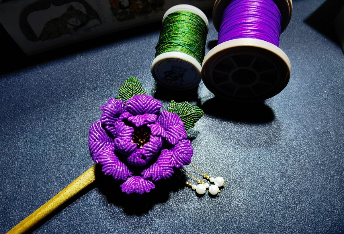 Camellia Style Fully Handmade Braided Hairpin Hair Accessory