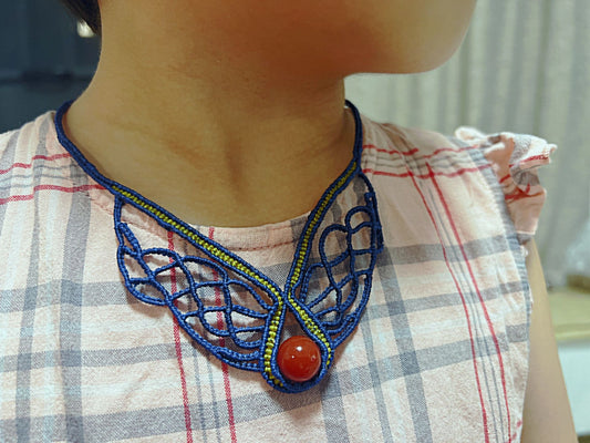 Goddess of Fortune Necklace Fully Handmade Braiding Craft