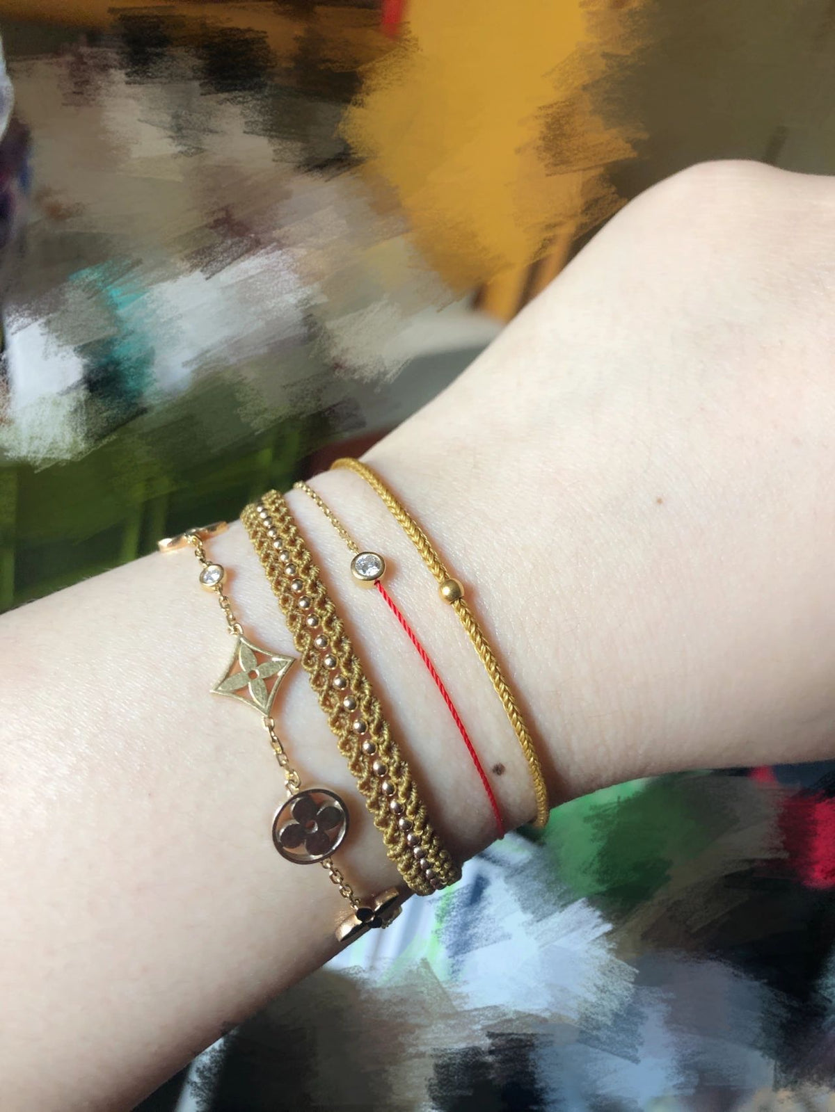 Beaded Design Handwoven Bracelet Luck Cord Knotting Craft